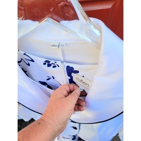 Vintage Raflen Red White‎ Blue Short Sleeve Shift Dress Jacket Set - Picture 3 of 8